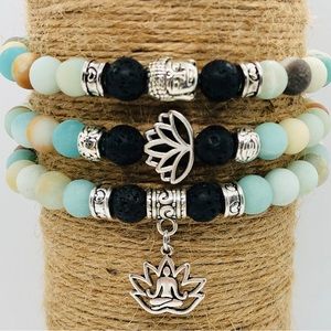 Set of three Yoga Inspired Aromatherapy Bracelets